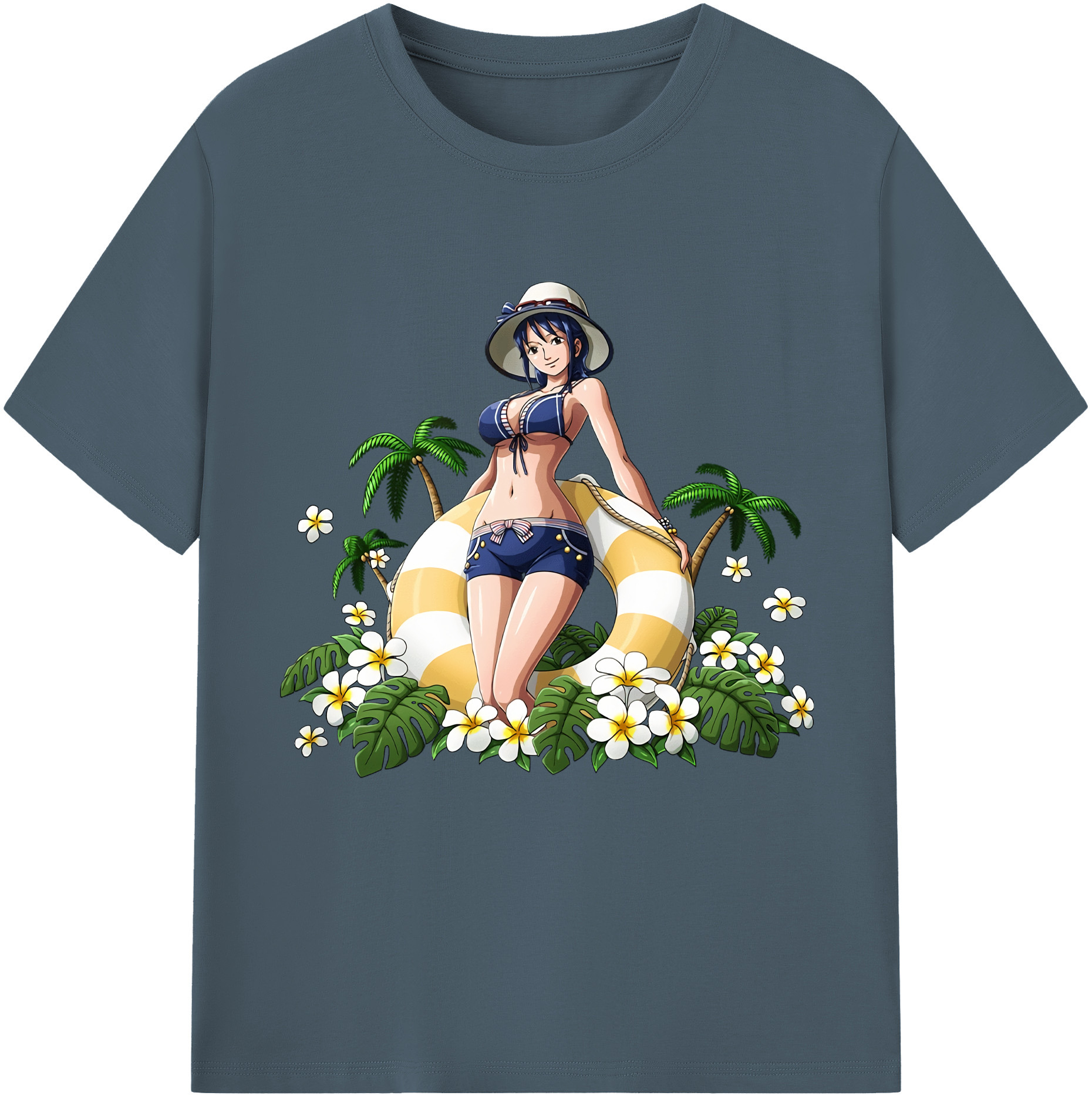 ワンピース ニコ・ロビン ONE PIECE Nico Robin 綿100％半袖Tシャツ（フロントプリント）